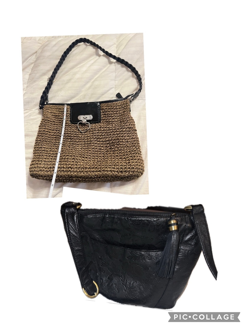 Vintage Bundle Brighton Straw & Black Cabin Creek Purse